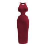 Sexy Solid Backless Bodycon Dress