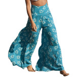 Beach Wide Leg Loose Pants With Straps