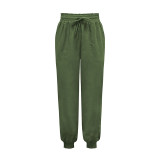 Solid Color Comfortable Casual Drawstring Pants