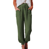 Solid Color Comfortable Casual Drawstring Pants