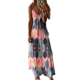 Printed Summer Sleeveless Casual Loose Maxi Dress