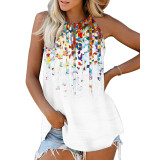 Floral Print Casual Vest Sleeveless T-Shirt
