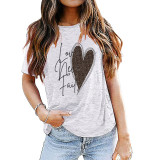 Leopard Love Heart Valentine Short SleeveT-shirts