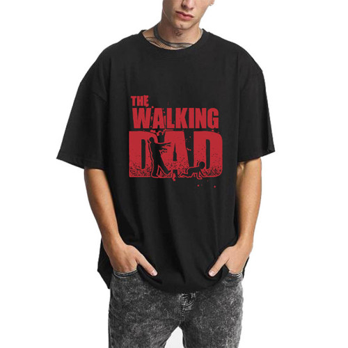 The Walking Dad Print Short Sleeve T-shirt For Men