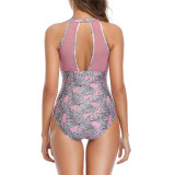 Floral Printed Gauze One-piece Swimsuit