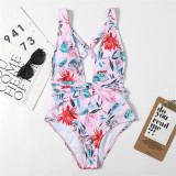 Tie Dyed Printed Bandage One Piece Swimsuit