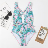 Tie Dyed Printed Bandage One Piece Swimsuit