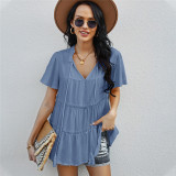 Summer Solid Color Short Sleeve Tops