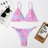 Women Tie Dye Bikini Set Sexy Triangle Two Piece Swimsuit