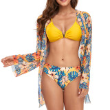 3 Piece Swimwear Cover Ups Bikini Bathing Suit Set