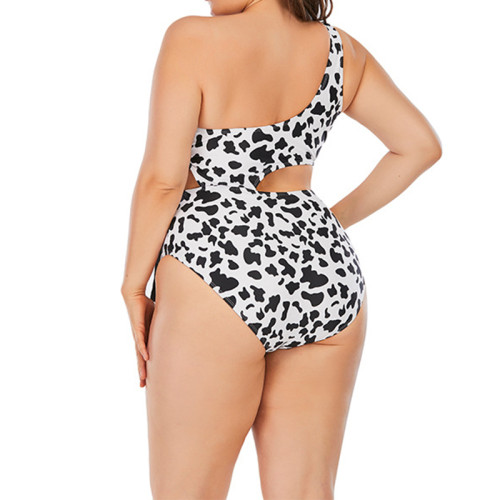 Leopard Print Plus Size One Piece Swimsuit