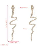 Exaggerated Snake Rhinestone Long Earrings