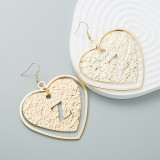 Alloy Hollow Out Love Letter Earrings