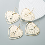 Alloy Hollow Out Love Letter Earrings