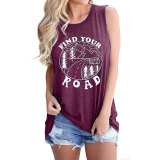 FIND YOUR ROAD Printed Tank Top