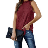 Lace Hollow Out Sleeveless Tank Top