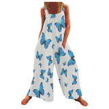Floral Printed Loose Wide Leg Jumpsuit