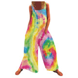 Floral Printed Loose Wide Leg Jumpsuit