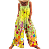 Floral Printed Loose Wide Leg Jumpsuit