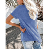 Plus Solid Color Round Neck Short Sleeve T-Shirt