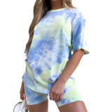 Tie Dyed Printed Two Pieces Short Set
