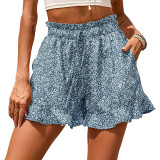 Chiffon Printed Casual Pocket Shorts