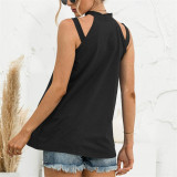 Solid Color Sleeveless Off Shoulder Tank Top