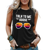 TALK TO ME GOOSE Lettering Sleeveless Tank Top