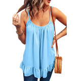 Plus Size Solid Color Sleeveless Tank Top T-Shirt