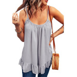 Plus Size Solid Color Sleeveless Tank Top T-Shirt