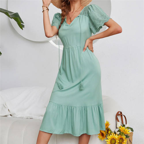 Sexy Solid Color Swing Maxi Dress