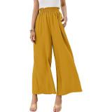 Solid Color High Waist Loose Pants