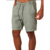 Solid Color Lace-Up Shorts Sweatpants