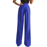 Solid Color Casual Straight Suit Trousers