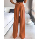 Solid Color Casual Straight Suit Trousers