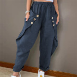Pocket Button Casual Trousers