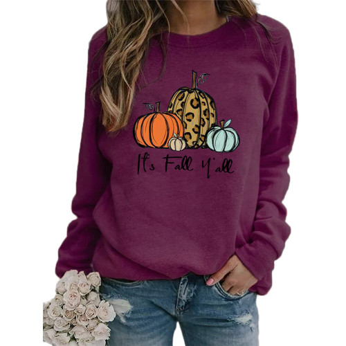Pumpkin Graphic Crewneck Sweatshirts