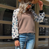 Leopard Round Neck Long Sleeve Sweaters