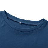 Solid Color Loose Round Neck T-Shirts