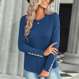 Solid Color Loose Round Neck T-Shirts