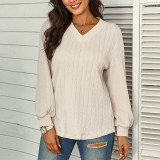 Solid Color V-Neck Sweater