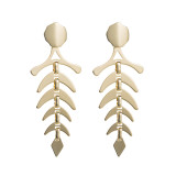 Metal Fishbone Women's Earrings