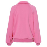 Solid Color Lapel Long Sleeve Sweaters