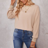 Solid Color Round Neck Knitting Sweaters