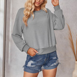 Solid Color Round Neck Knitting Sweaters