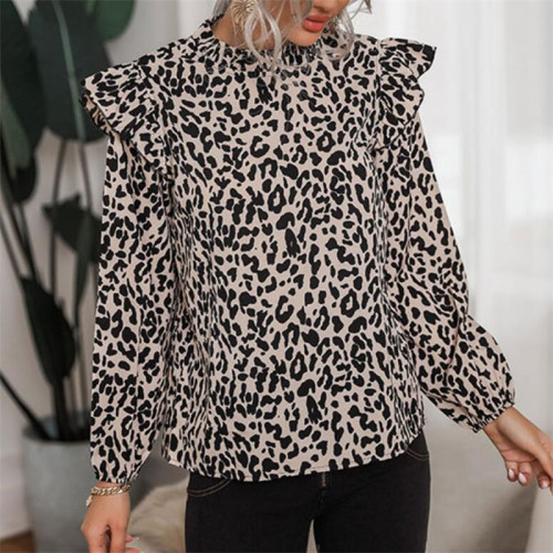 Leopard Print  Long Sleeve Shirts
