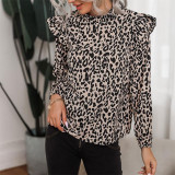 Leopard Print  Long Sleeve Shirts