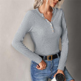 Solid Color V-Neck Sweaters