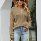 Solid Color Button Long Sleeve Cardigans