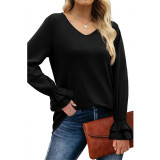 Flare Sleeve Solid Color T-Shirts